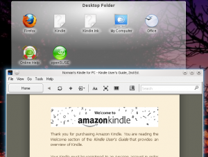 Kindle for PC, running on OpenSuse 11.4 under the KDE desktop.